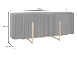 Buffet 160 cm 4 puertas negro y dorado – Colección ORION