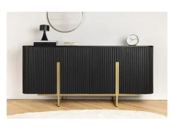 Buffet 160 cm 4 puertas negro y dorado – Colección ORION