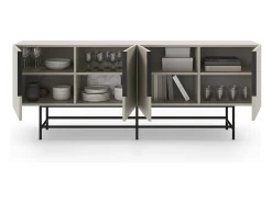 Buffet 4 portes beige 200 cm - Clea