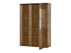 Buffet alto de diseño con 1 puerta para salón en color roble. Colección SANTIAGO.