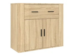 Buffet aparador cómoda armario mueble organizador cocina salón salón alto madera contrachapada sonoma marrón 02_0034217