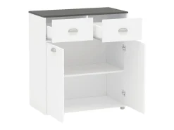 Buffet Bajo Asfeld 90x80x40 cm Blanco 2 Puertas 2 Cajones Cocina