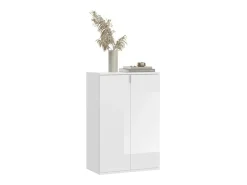 Buffet BODITE – 5 puertas – Blanco lacado – Elegancia y almacenamiento óptimo