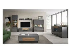 Buffet 160cm colección OHIO. Color gris antracita y roble.