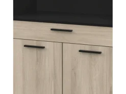 Buffet Cocina Napoli Puertas Abatibles Roble/Negro 84x177x40 cm