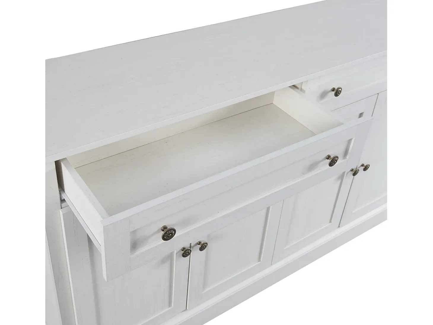 Buffet con 4 puertas y 2 cajones - madera - altura 150cm - Blanco antiguo