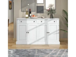 Buffet con 4 puertas y 2 cajones - madera - altura 150cm - Blanco antiguo