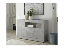 Buffet de 3 puertas abatibles de madera, color concreto, colección URBAN