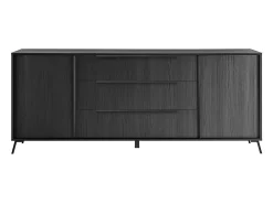 Buffet de 2 puertas y 3 cajones colección SKY. Color roble negro.