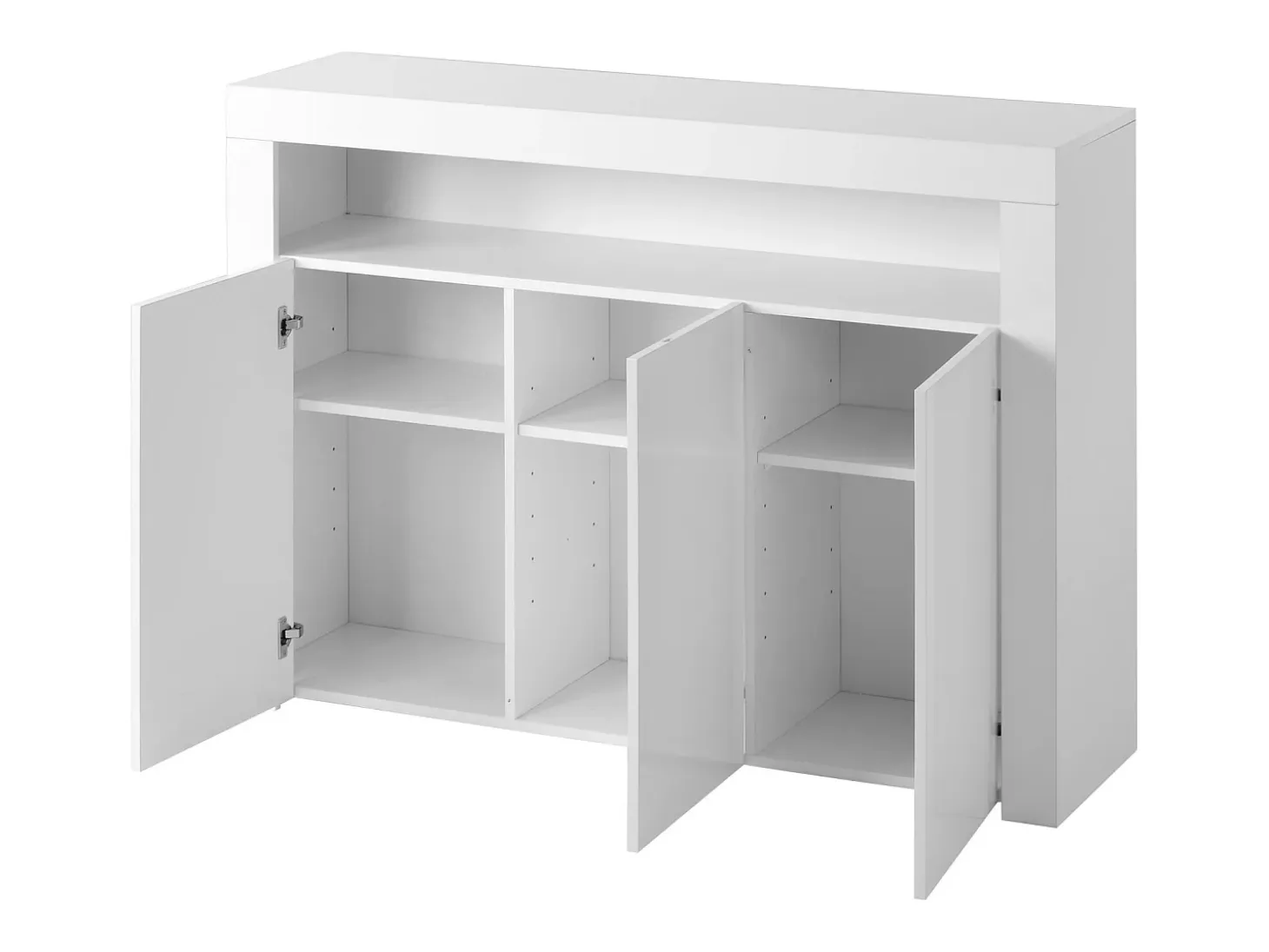 Buffet de 3 puertas y 1 nicho - panel de partículas - con 16 colores LED y control remoto - blanco
