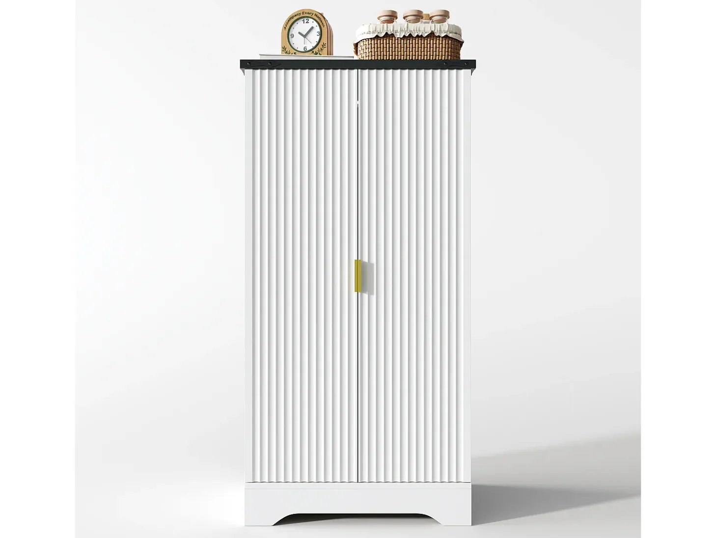 Buffet de cocina 60.5x40x120cm - con sensor de luz LED - con 2 puertas - con estantes regulables - Blanco