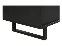 Buffet de diseño de 220cm con 2 puertas y 3 cajones para salón de color negro y roble colección LOFT con patas de metal.