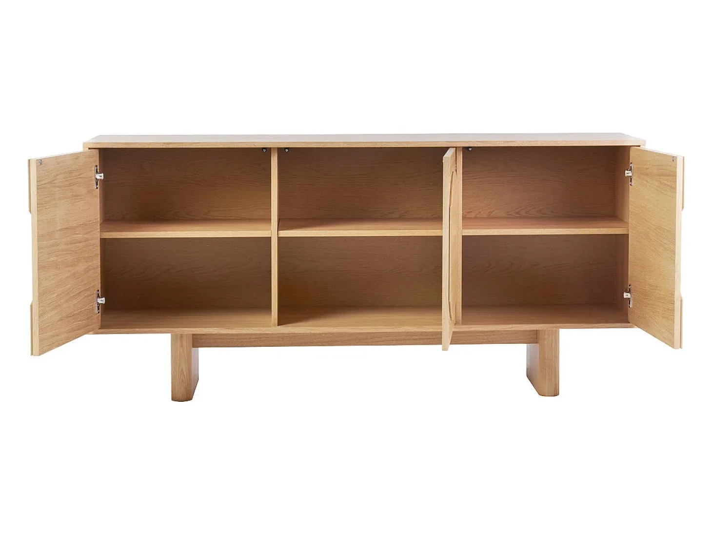 Buffet de madera clara de roble grabado L160 cm SEIGO