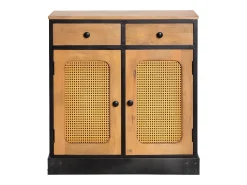 Buffet de madera de mango y rejilla Ezra - Mueble auxiliar clásico y elegante para tu hogar