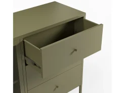 Buffet de metal verde caqui 140 cm - Latem
