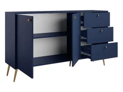 Buffet diseño AZURÉA – 2 puertas & 3 cajones – Azul profundo – 156x89x41 cm