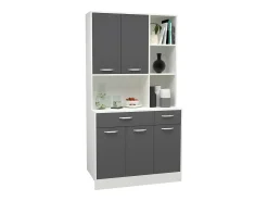 Buffet Hugo haaus, Antracita/Blanco, 100 x 44 x 188 cm