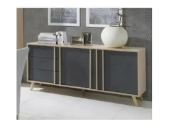 Buffet modelo medio MALMO gris. Mueble de diseño tipo ESCANDINAVO. Efecto ultra tendencia para su salón.