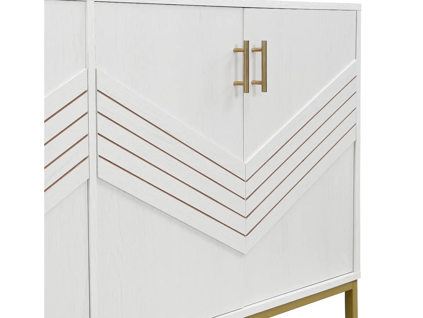 Buffet moderno 160×40×80,5 cm - con 4 puertas - MDF - blanco