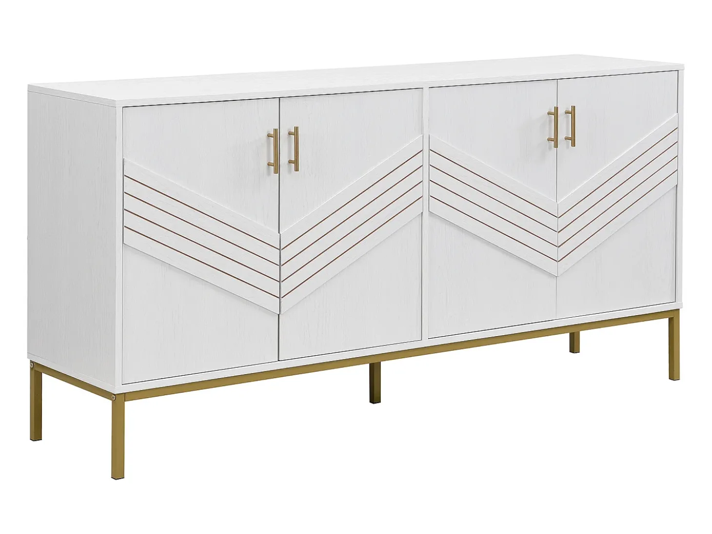 Buffet moderno 160×40×80,5 cm - con 4 puertas - MDF - blanco