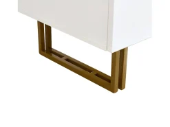 Buffet moderno 120x40x75 cm - con 6 cajones - Patas de acero - MDF - Blanco