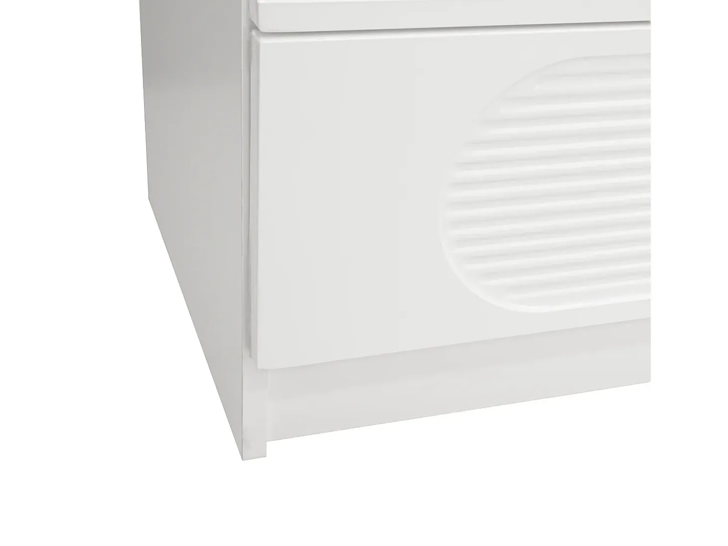 Buffet moderno 60x38.5x85 cm - Mueble de almacenamiento con 4 cajones - Acabado brillante - Blanco
