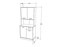 Buffet Oma haaus, Verde Petróleo/Blanco, L 84 cm