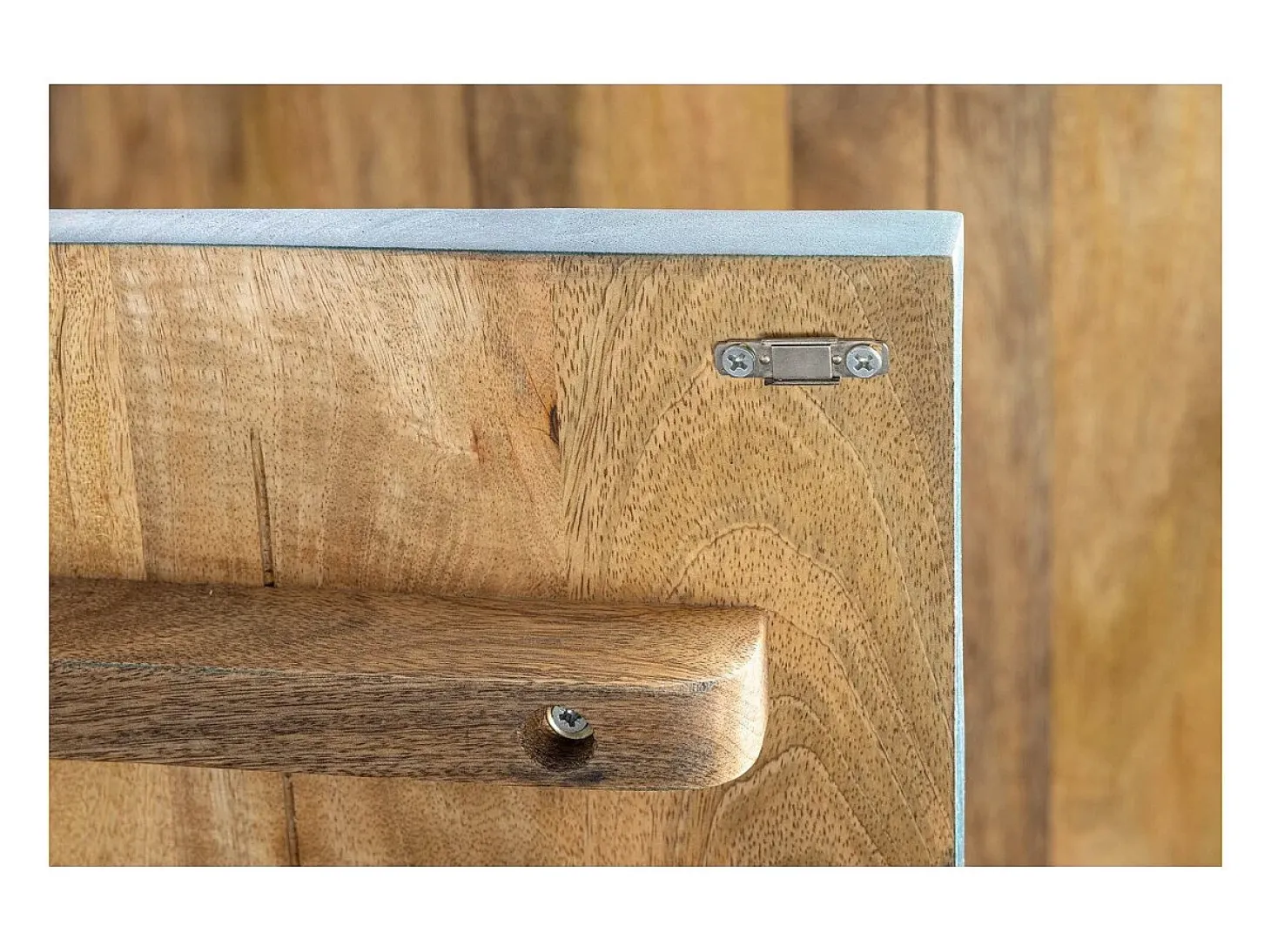 Buffet SOLARIS 180 cm en madera maciza tallada azul y dorada – 4 puertas