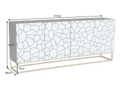 Buffet TERRAKAN 180 cm – Madera Maciza de Mango Marrón – Frente Tallado 3D