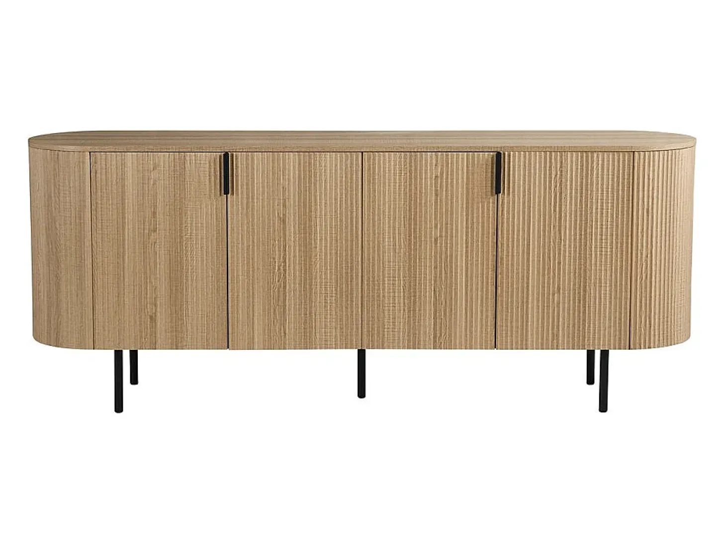 Buffet VAGOS – Color roble natural – 4 puertas – 200 cm – Gran aparador moderno – Almacenamiento espacioso
