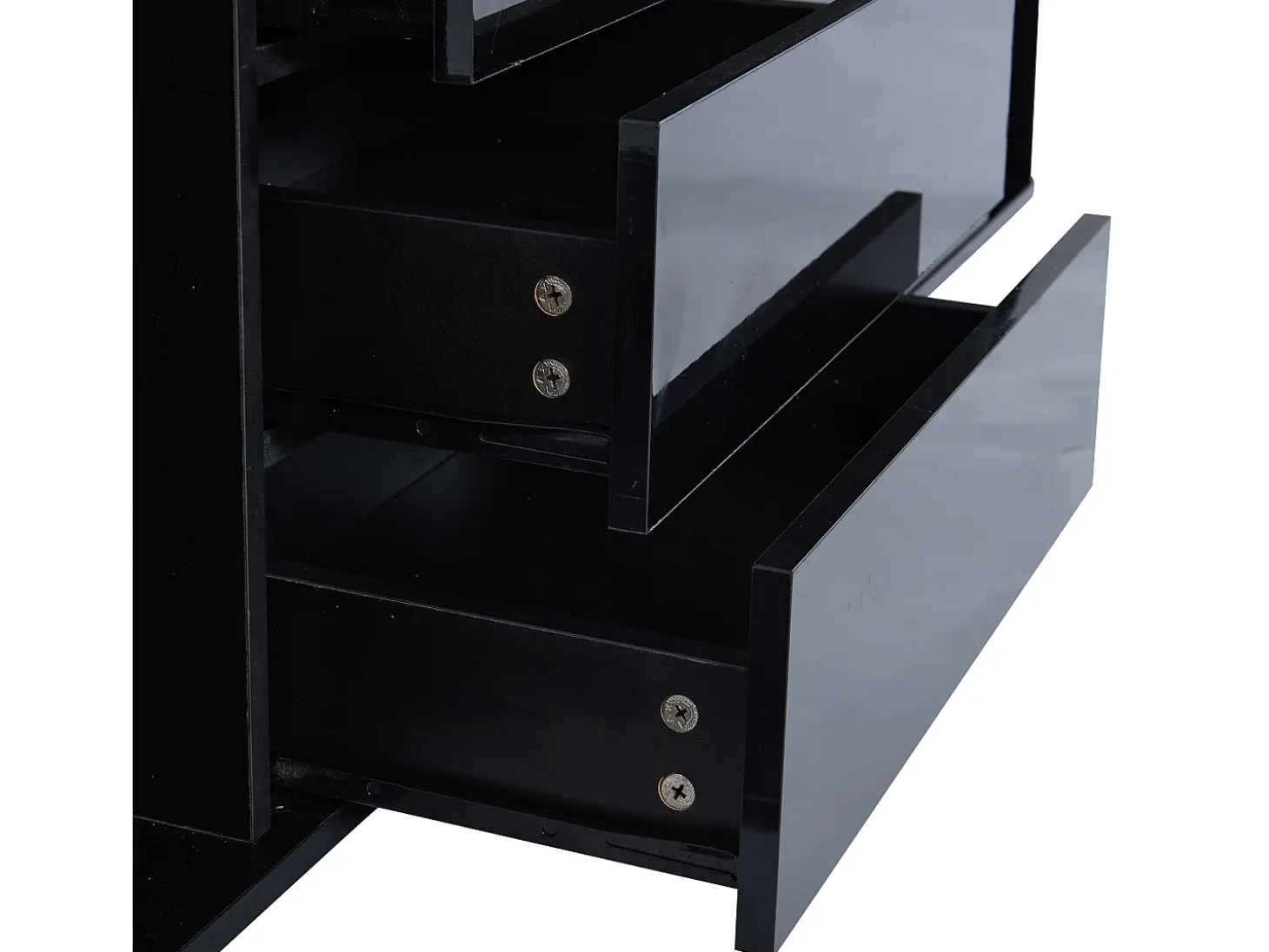 Buffet 140x40x70 cm - con 6 cajones grandes - con LED - negro