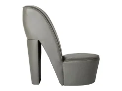 Butaca con forma de zapato de tacón cuero sintético gris ES41284