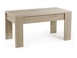 Buyqualia Mesa de Centro de Madera Rectangular elevable con Compartimento bajo Tapa Color (Roble) 51/63x105x55 cm