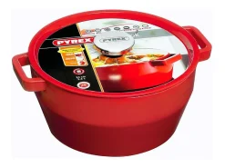 Cacerola Slow Cook Pyrex 3,6L hierro fundido rojo Ø24 cm