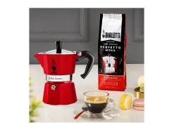 Cafetera Italiana Bialetti La Mokina Roja 1 Taza 40 ml Para Todos los Fuegos Excepto Inducción