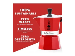 Cafetera Italiana Bialetti La Mokina Roja 1 Taza 40 ml Para Todos los Fuegos Excepto Inducción