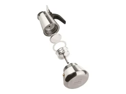 Cafetera Italiana Pezzetti Steelexpress 6 Tazas Acero Inoxidable Naranja Todos los Fuegos Inducción