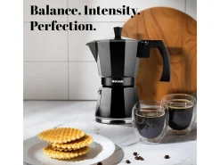 Cafetera italiana Wecook Luccia 9 tazas aluminio negro