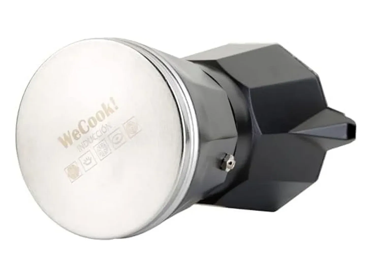 Cafetera italiana Wecook Luccia 9 tazas aluminio negro