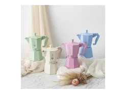 Cafetera Moka Exclusive Rosa Pastel 6 tazas Bialetti - Colección Vintage Italiana