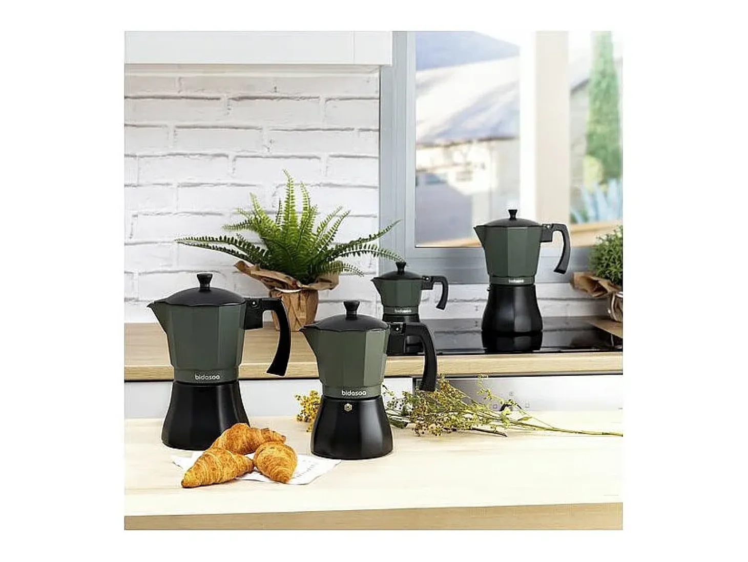 Cafetera Vera Bidasoa 12 tazas aluminio gris/negro