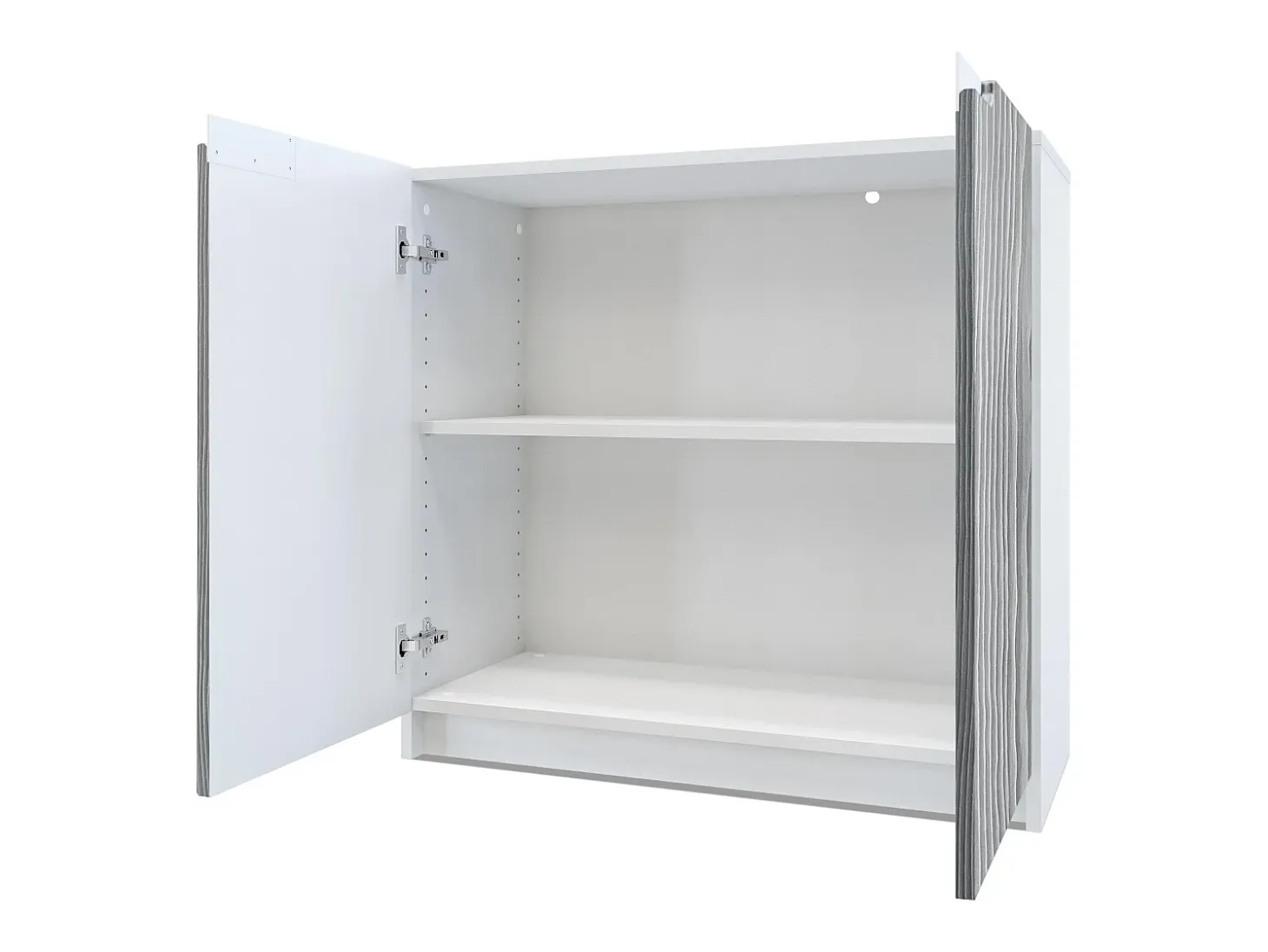 Cajonera Logan, Cómoda con 2 Puertas, blanco mate/hormigón oxidado (82 x 78 x 37 cm)