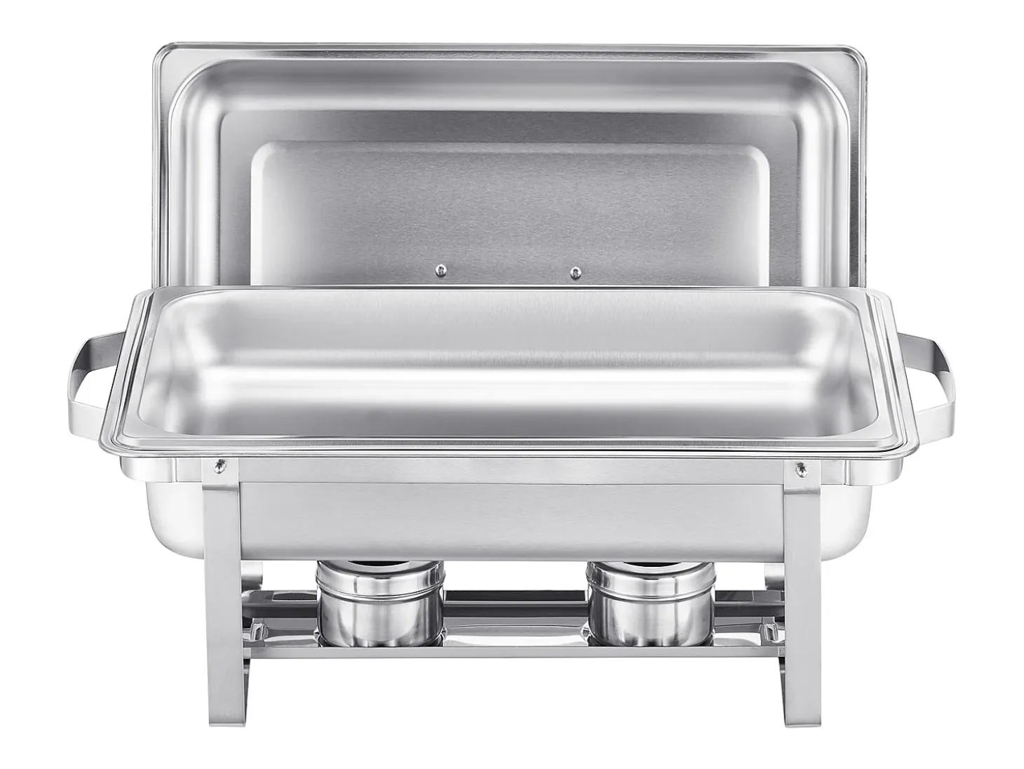 Calentadores de Comida SucceBuy Juego de Platos Calentadores Rectangulares de 2 Piezas de 7.5 L, Acero Inoxidable