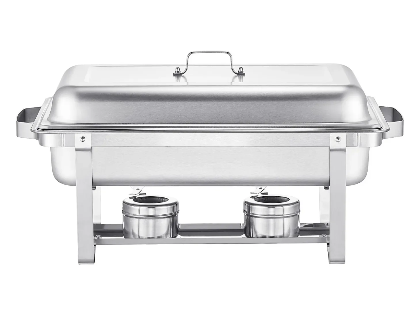 Calentadores de Comida SucceBuy Juego de Platos Calentadores Rectangulares de 2 Piezas de 7.5 L, Acero Inoxidable
