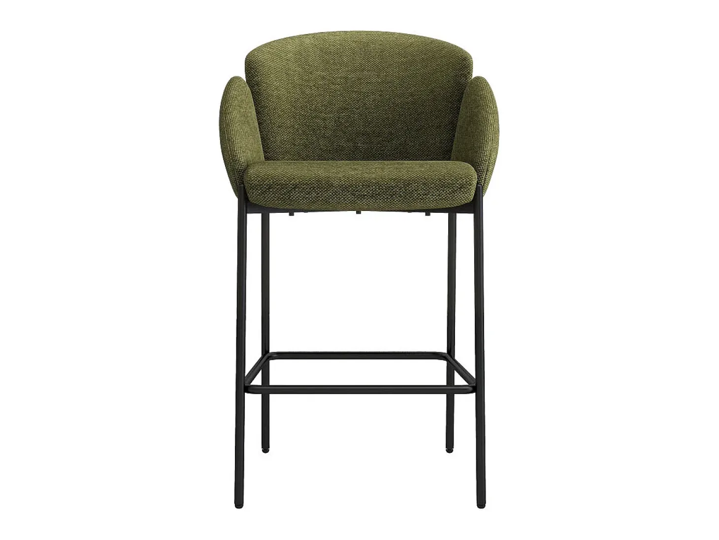 CANDICE-Silla de bar de tela verde (x2)