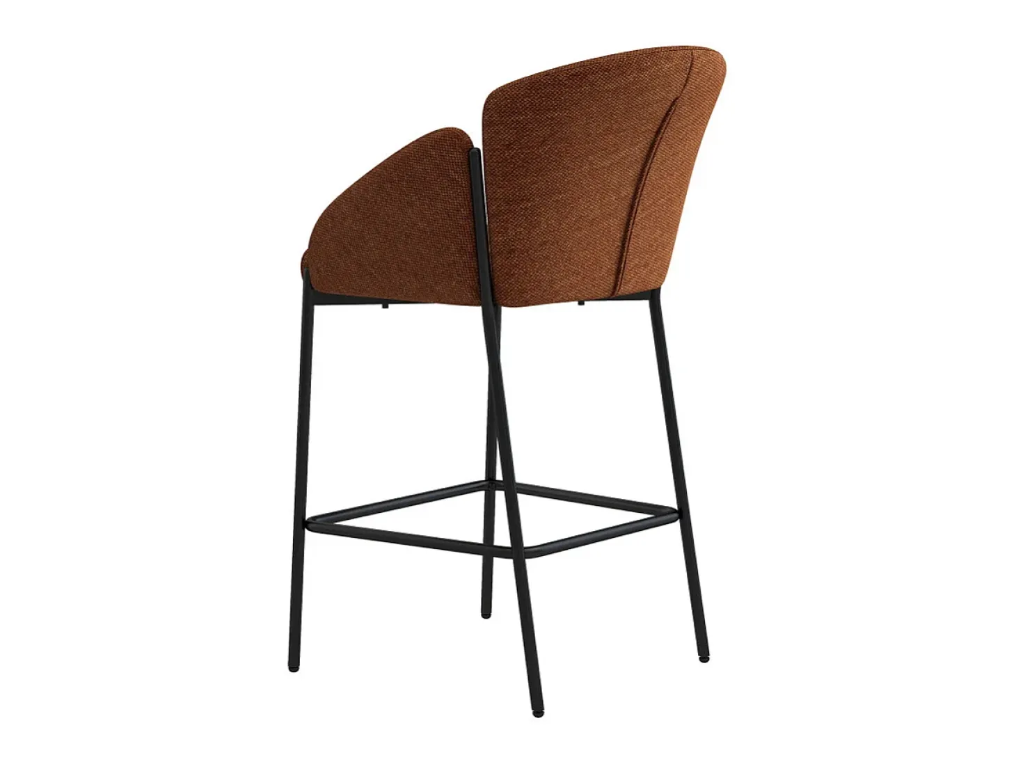 CANDICE-Silla de bar de tela terracota (x2)