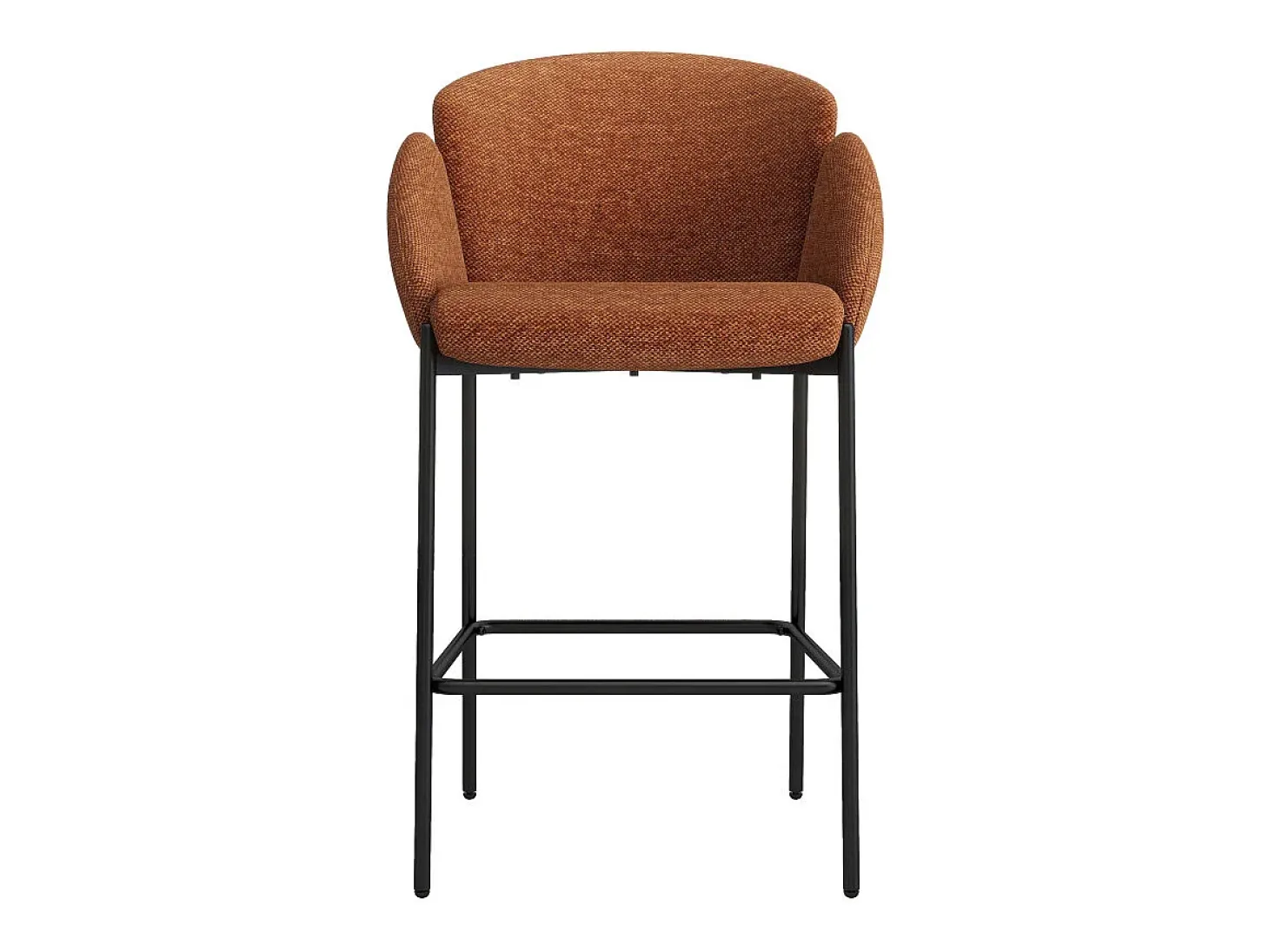 CANDICE-Silla de bar de tela terracota (x2)