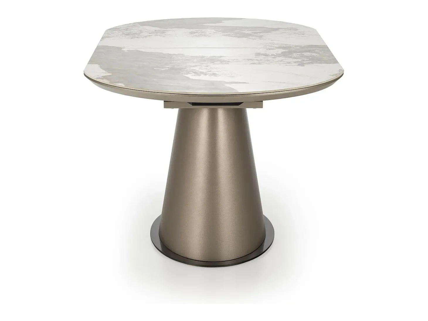 Cappuccino extensible de metal y mármol mesa de comedor 160cm Calexo