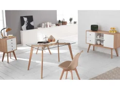Carlotta - Silla en polipropileno ecopiel beige 4 piezas