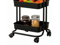 Carrito almacenaje cocina melamina/metal 42x84.5x38 cm